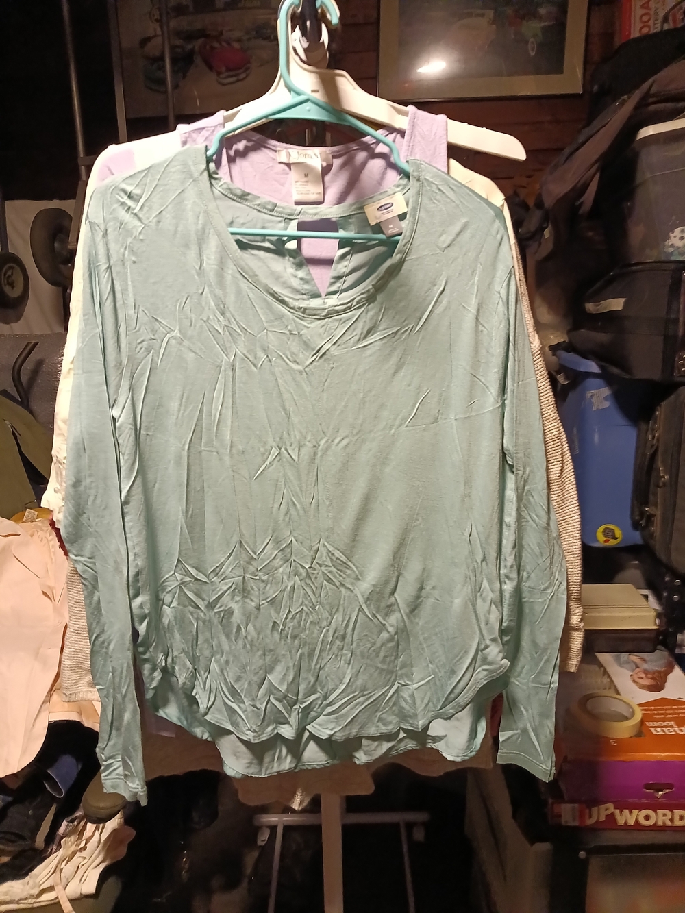 Old Navy Light Teal Long Sleeve V-Neck Top